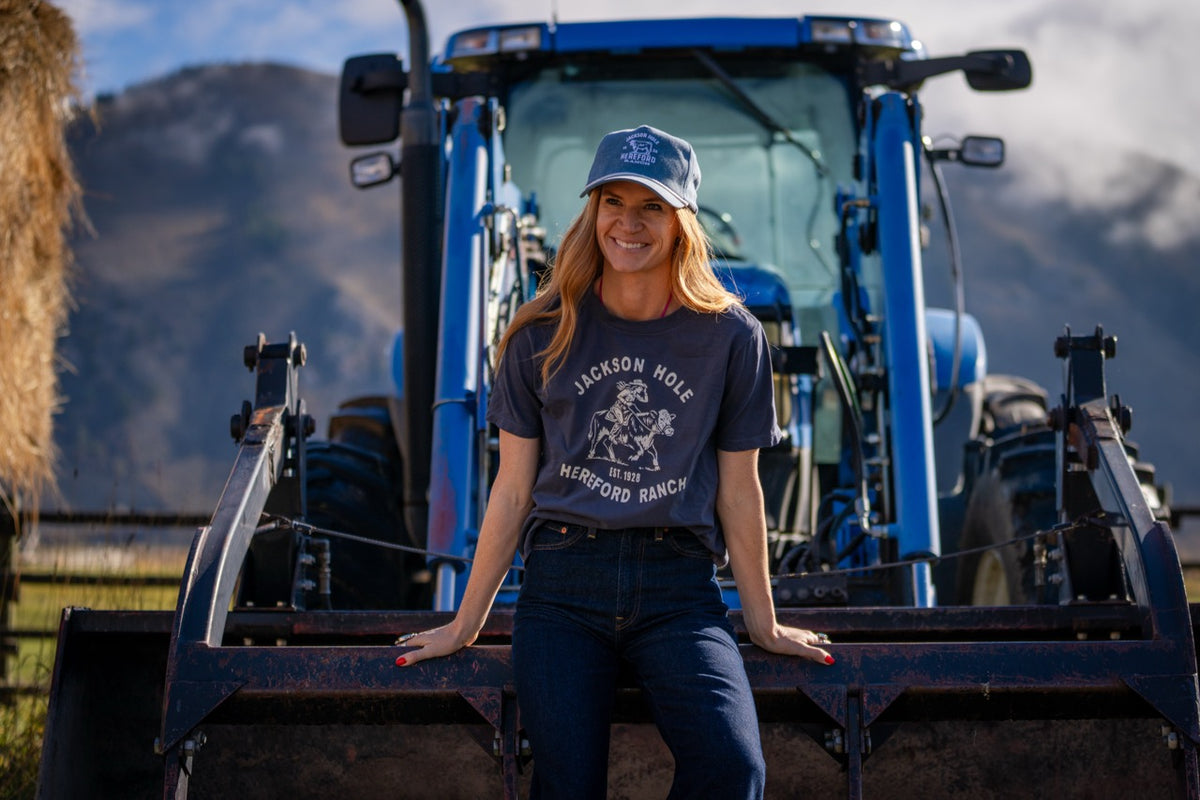 Navy Cowgirl Crop Tee